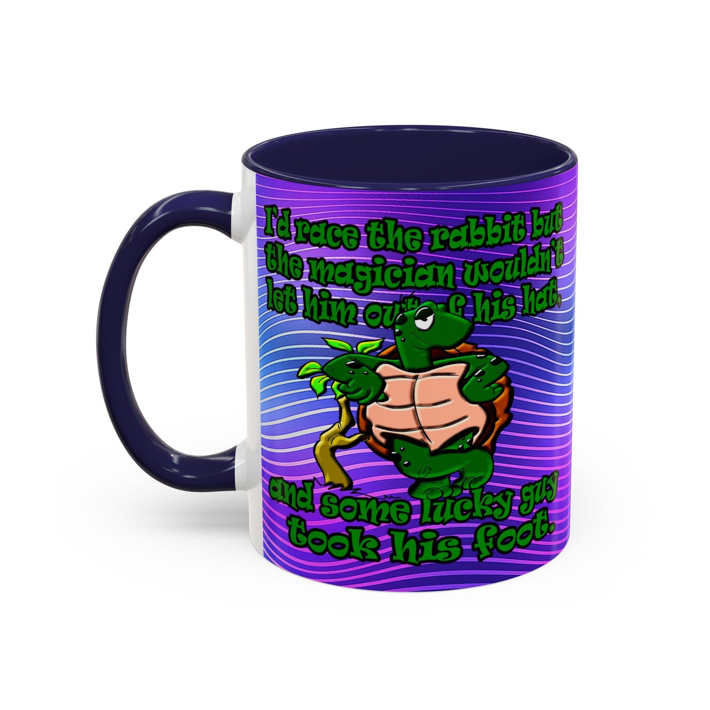 turtle race - Accent Mug (purple wave)