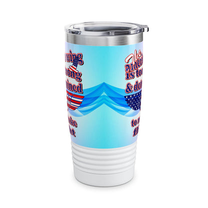 american wing - Ringneck Tumbler, 20oz (light blue-pink wave)