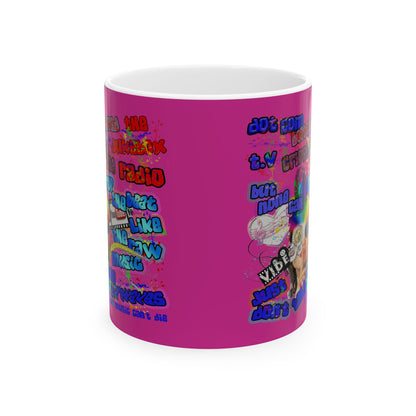 drop the beat - White Mug (pink)