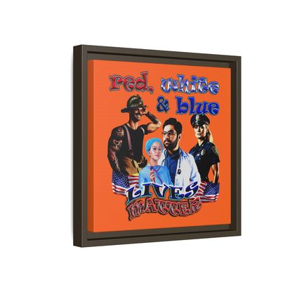rw&b lives matter - framed canvas art (orange)