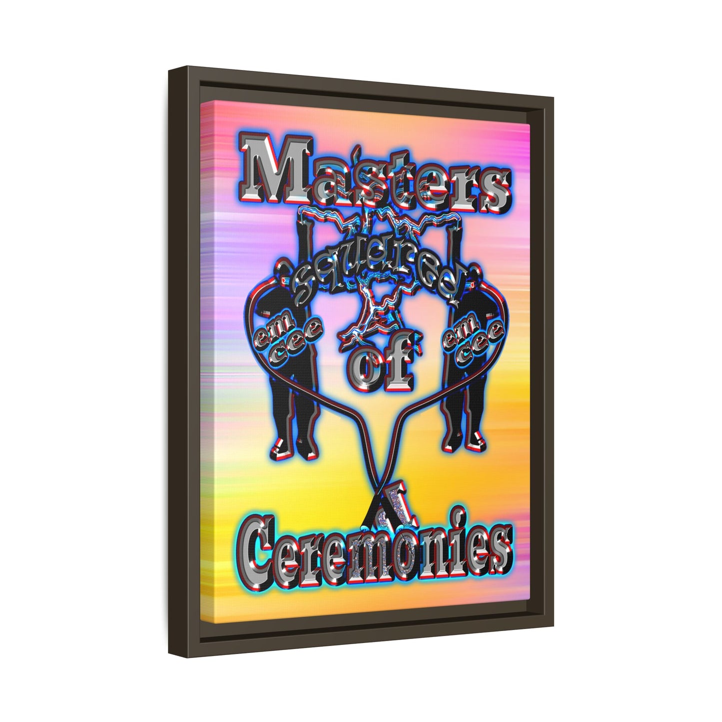 em cee squared - framed canvas art (color blur)