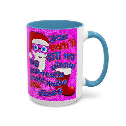 santa's shoes - Accent Mug (pink swirl)