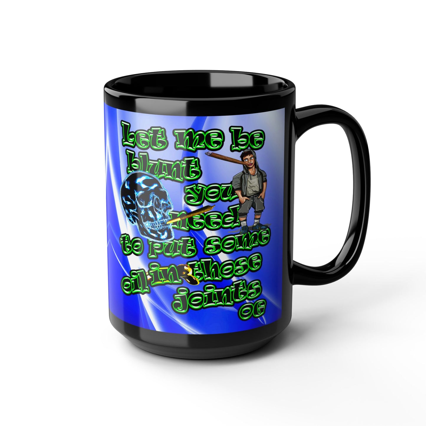 og - Black Mug (blue-white wave)