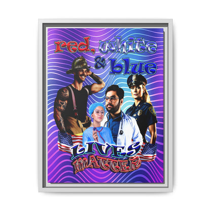 rw&b lives matter - framed canvas art (purple wave)