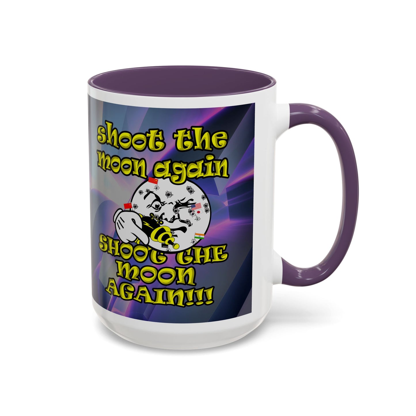 shoot the moon again - Accent Mug (grey-pink wave)