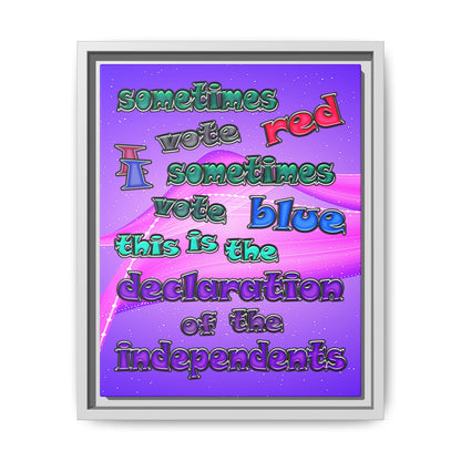 declaration of the independents - framed canvas art (purple-pink wave)