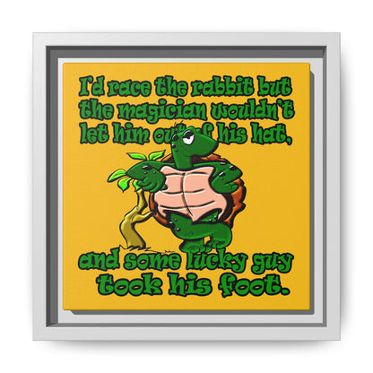 turtle race - framed canvas art (yellow)