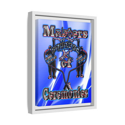 em cee squared - framed canvas art (blue-white wave)