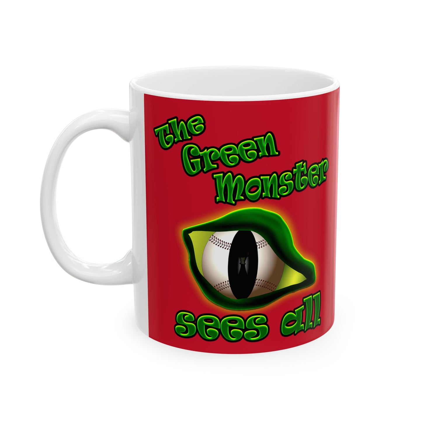green monster - White Mug (dark red)