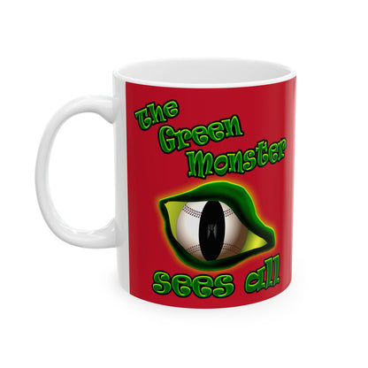 green monster - White Mug (dark red)