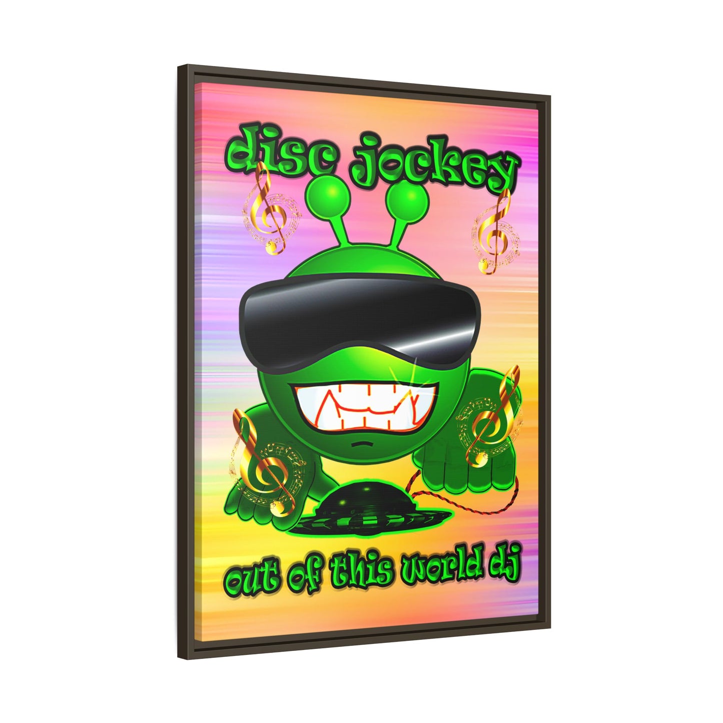 disc jockey - framed canvas art (color blur)