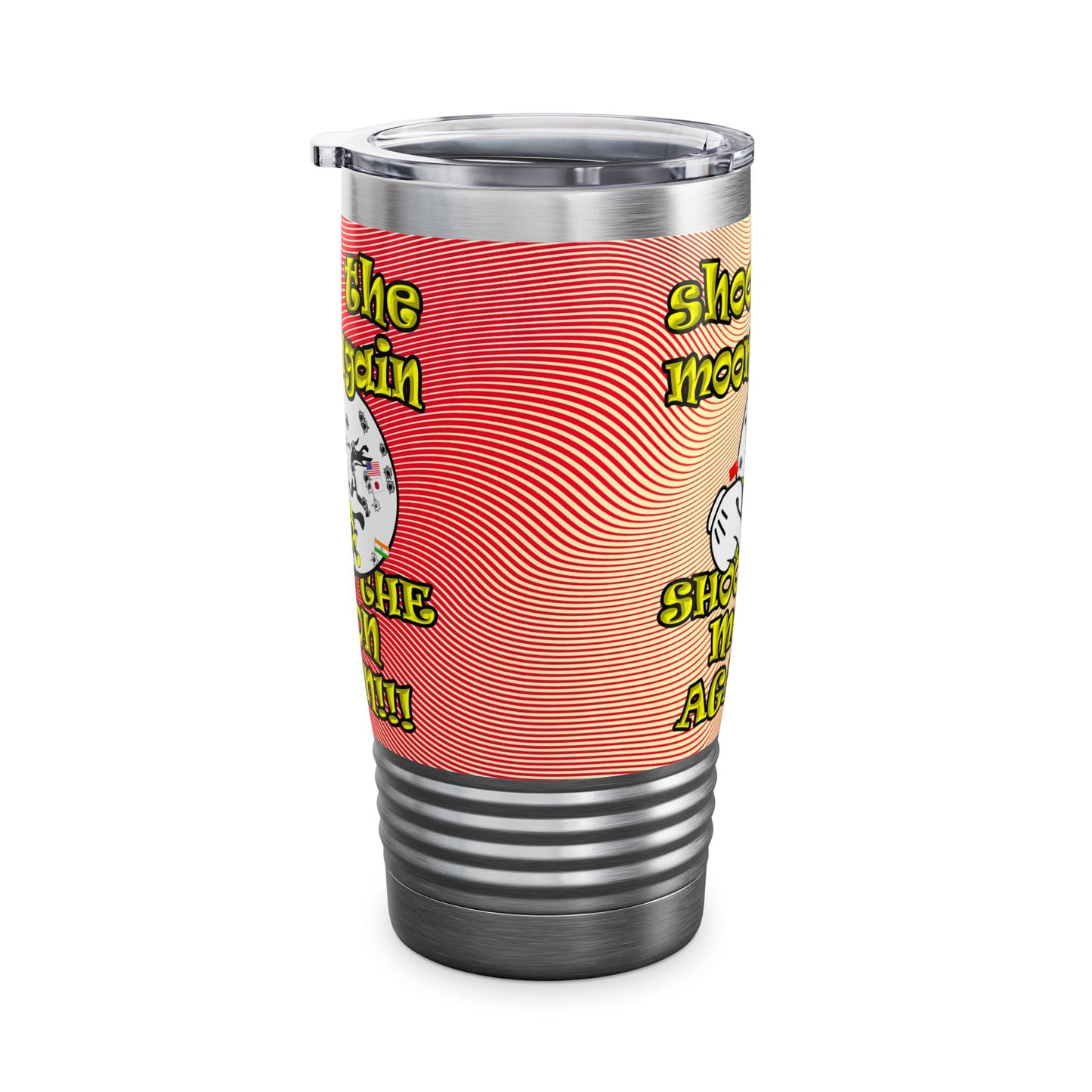 shoot the moon again - Ringneck Tumbler, 20oz (yellow-orange wave)