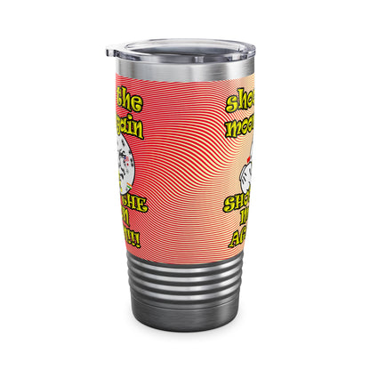 shoot the moon again - Ringneck Tumbler, 20oz (yellow-orange wave)