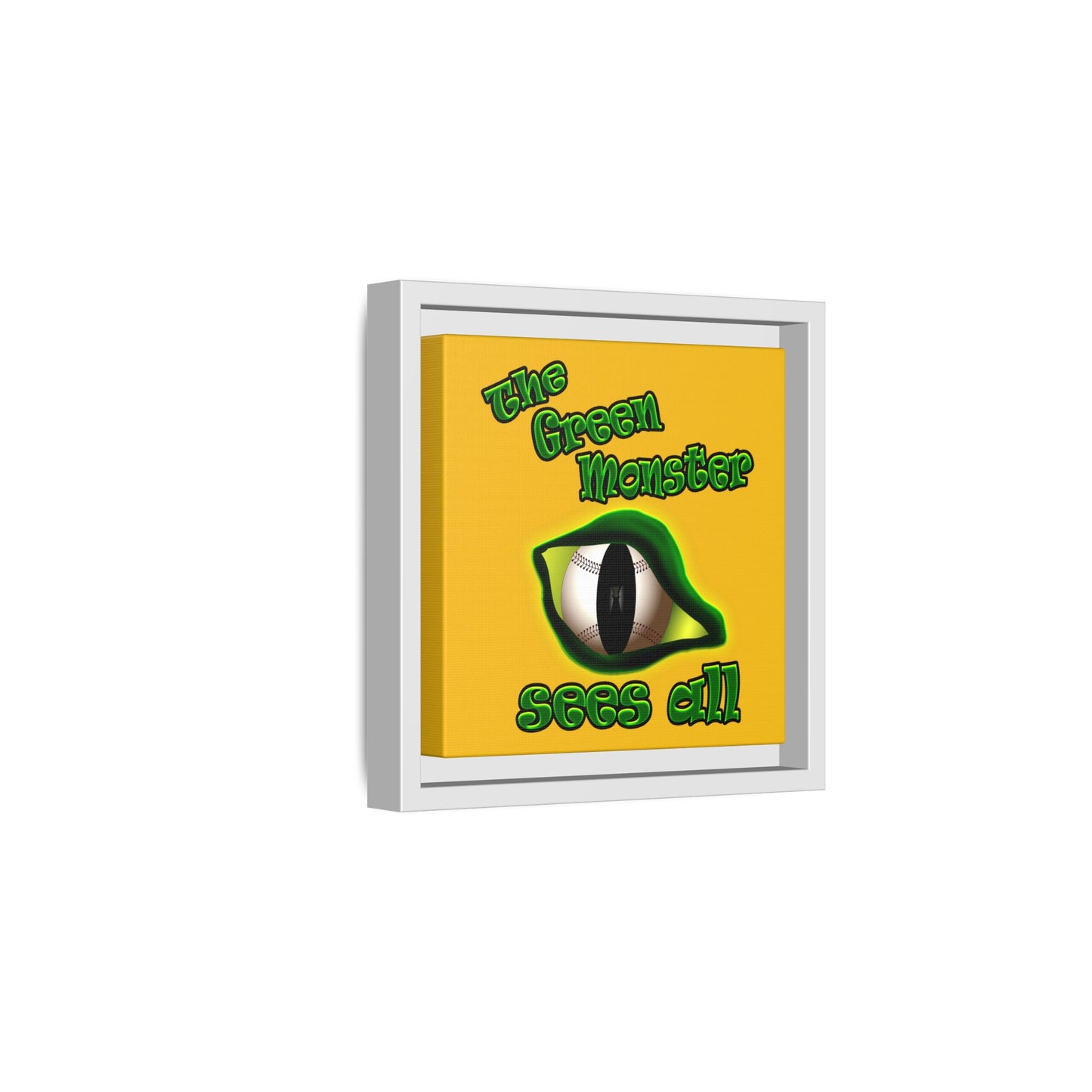green monster - framed canvas art (yellow)