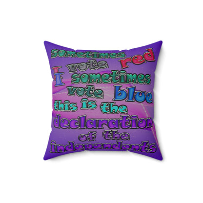 declaration of the independents - Faux Suede Square Pillow - (purple-pink wave)
