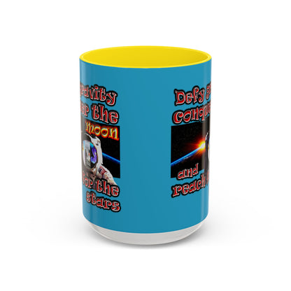 defy conquer reach - Accent Mug (turquoise)