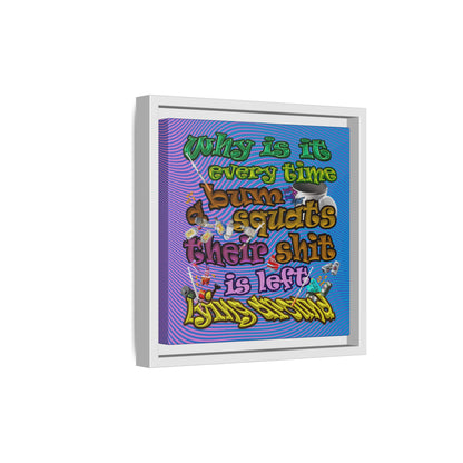 the bum's shit - framed canvas art (light blue-purple wave)