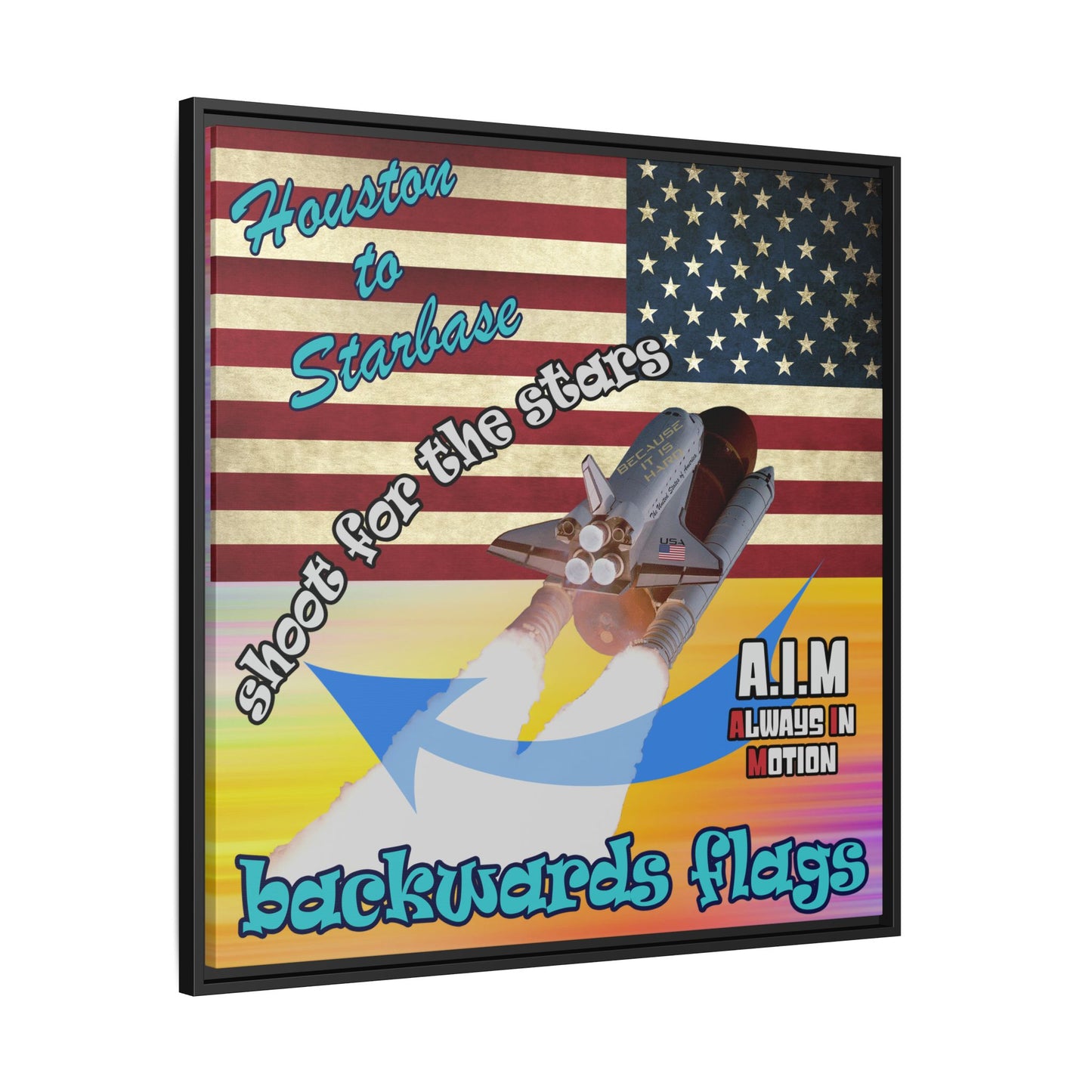 shoot for the stars - framed canvas art (color blur)