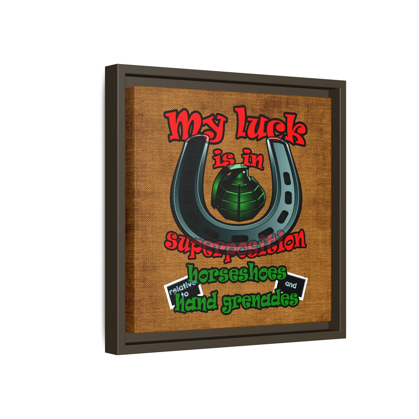 my luck - framed canvas art (brown papyrus)