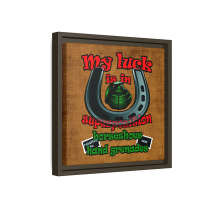 my luck - framed canvas art (brown papyrus)
