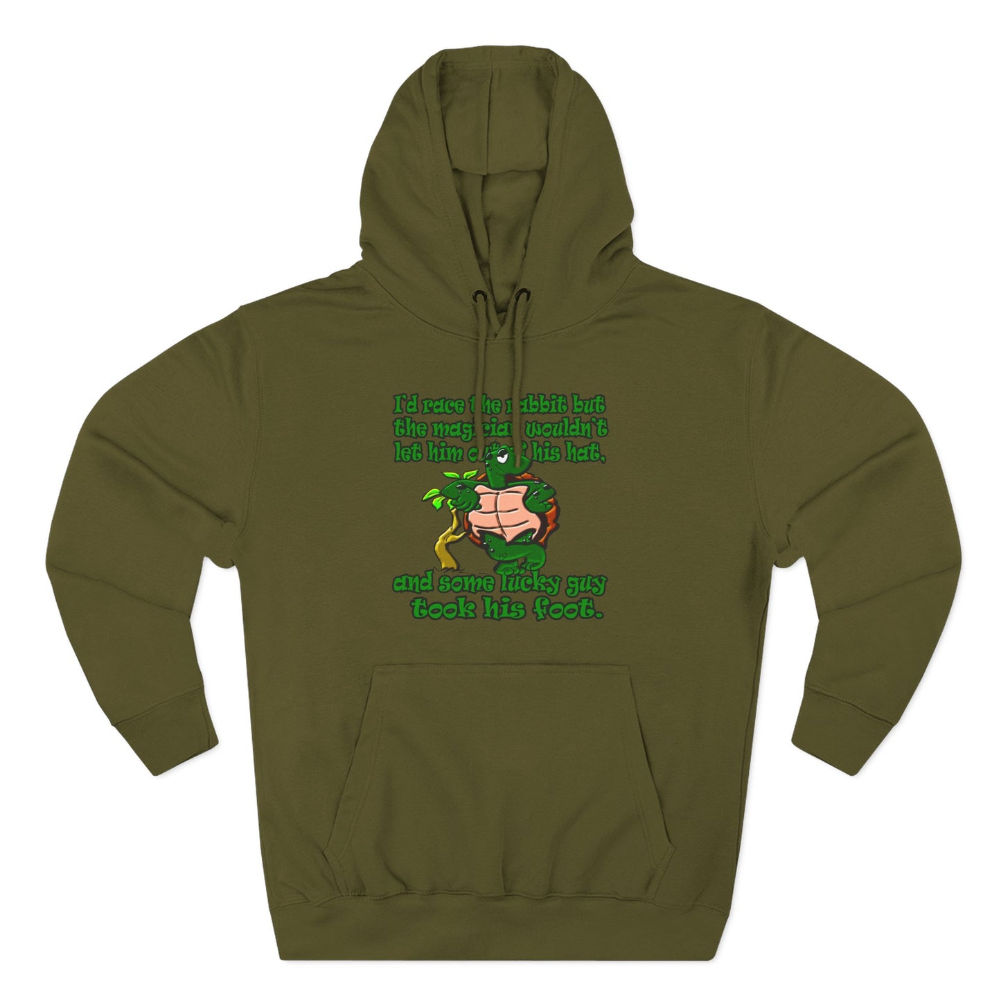 turtle race - Three-Panel Fleece Hoodie