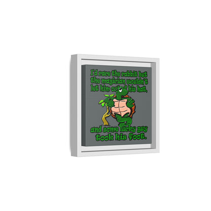 turtle race - framed canvas art (dark grey)