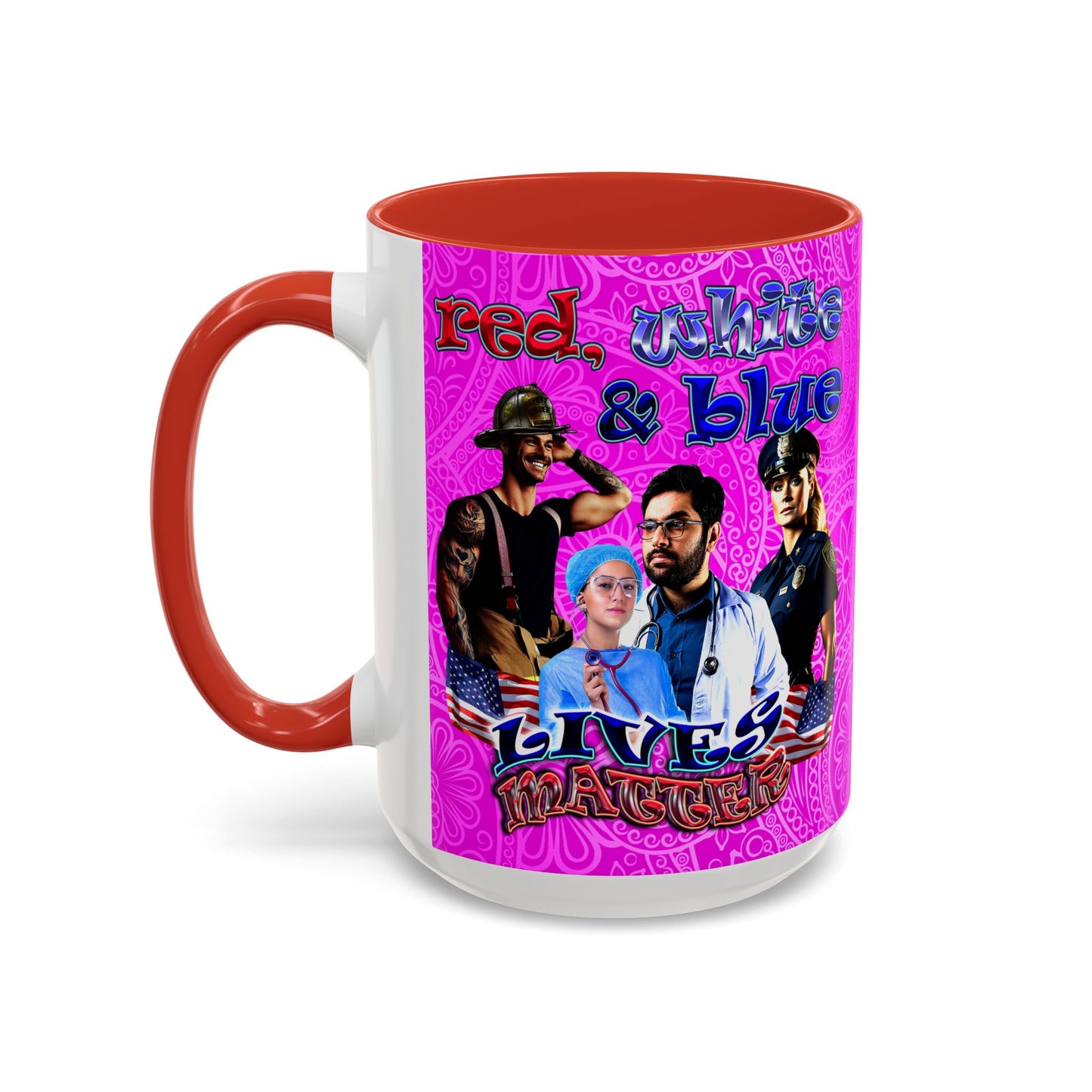 rw&b lives matter - Accent Mug (pink swirl)