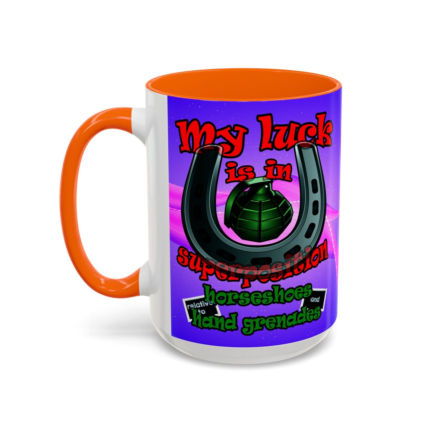 my luck - Accent Mug (purple-pink wave)