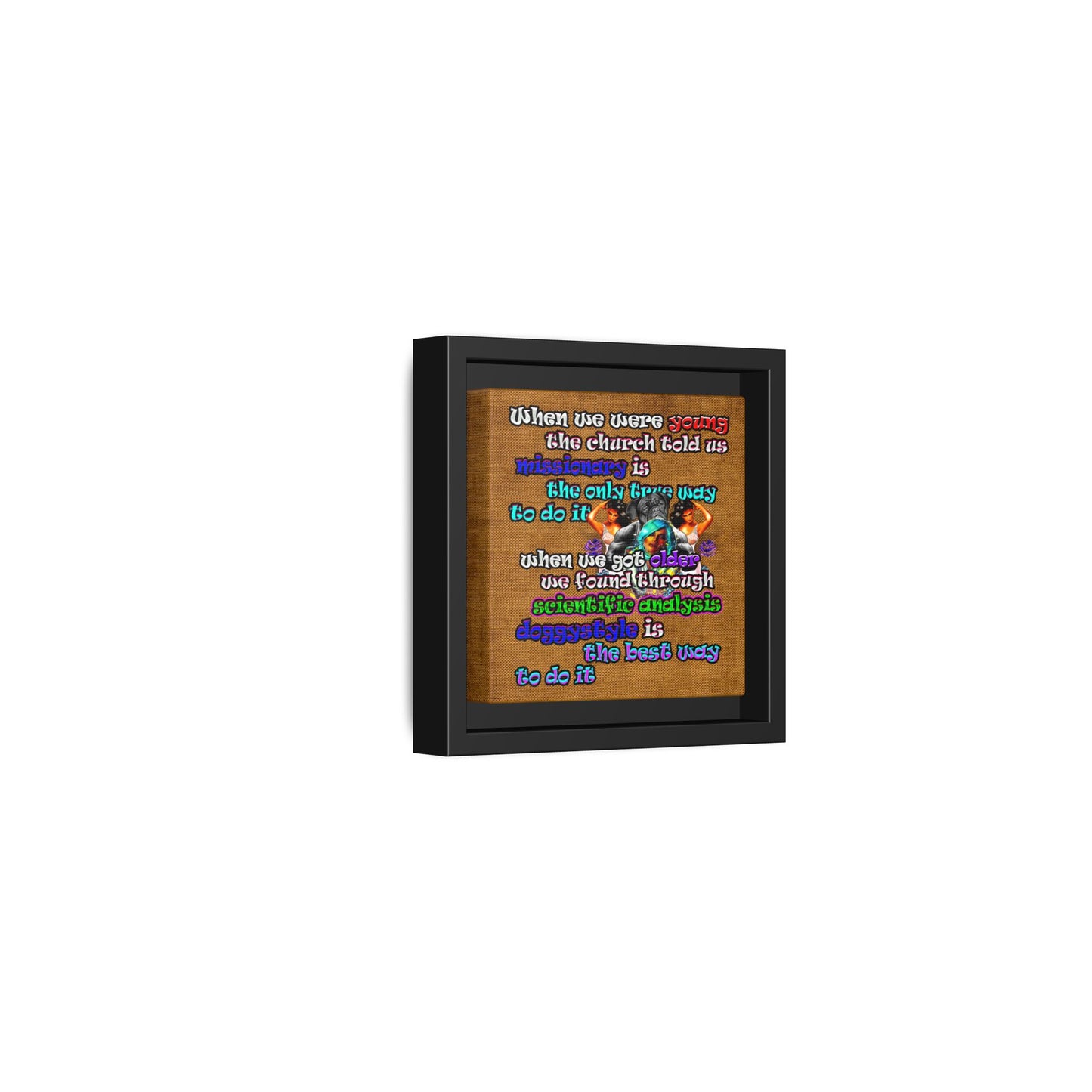 doggystyle - framed canvas art (brown papyrus)