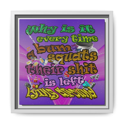 the bum's shit - framed canvas art (purple-pink wave)