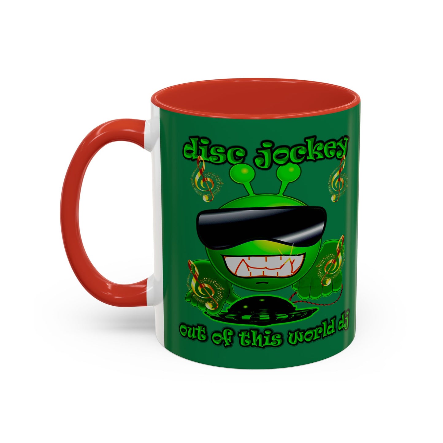 disc jockey - Accent Mug (dark green)
