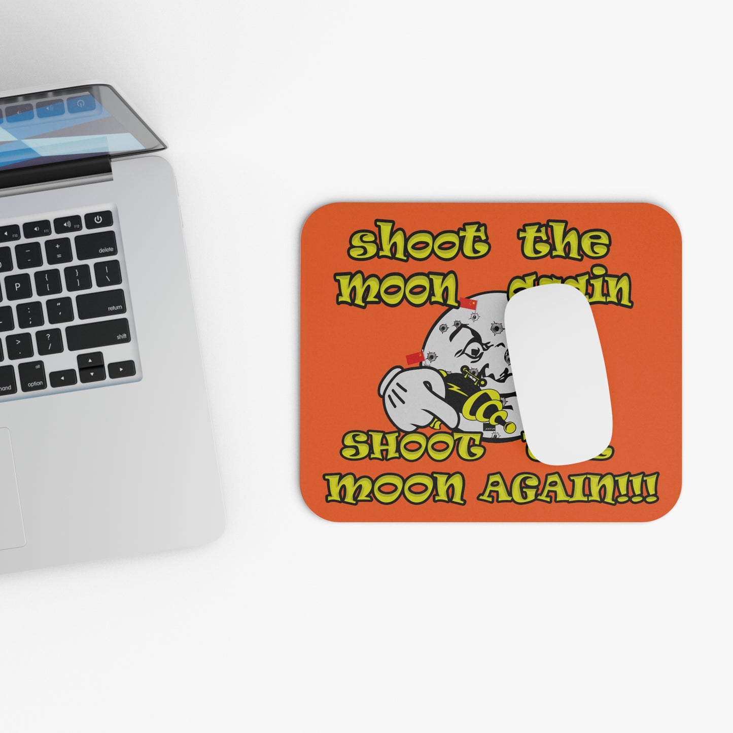 shoot the moon again - Mouse Pad (Rectangle) (orange)