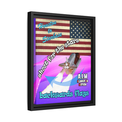 shoot for the stars - framed canvas art (purple-pink wave)