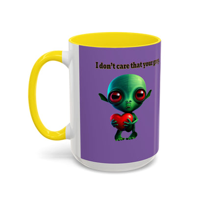 I don't care that your grey - Accent Mug (light purple)