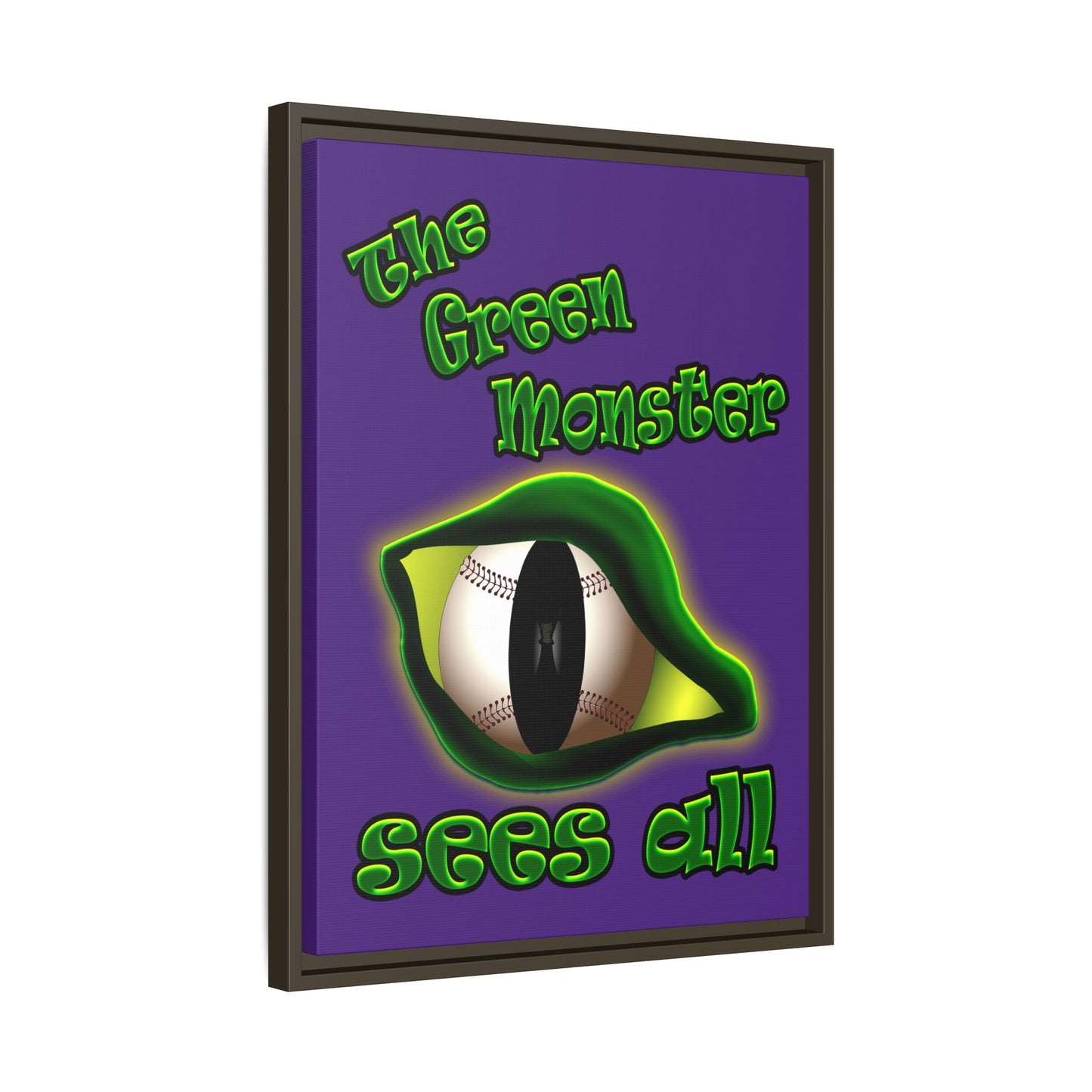 green monster - framed canvas art (purple)