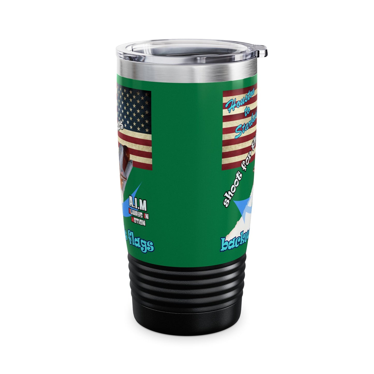 shoot for the stars - Ringneck Tumbler, 20oz (dark green)