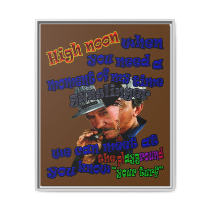 high noon - framed canvas art (brown)