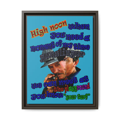 high noon - framed canvas art (turquoise)