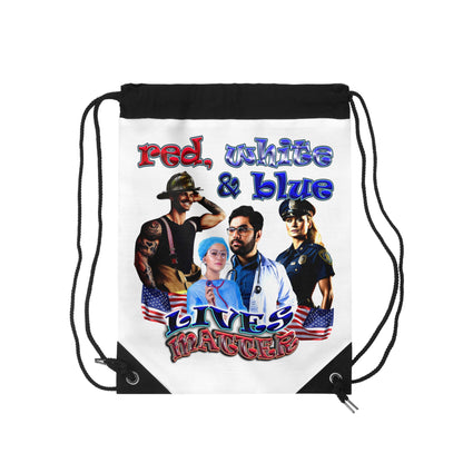 rw&b lives matter - Drawstring Bag (white)