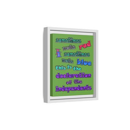declaration of the independents - framed canvas art (green)