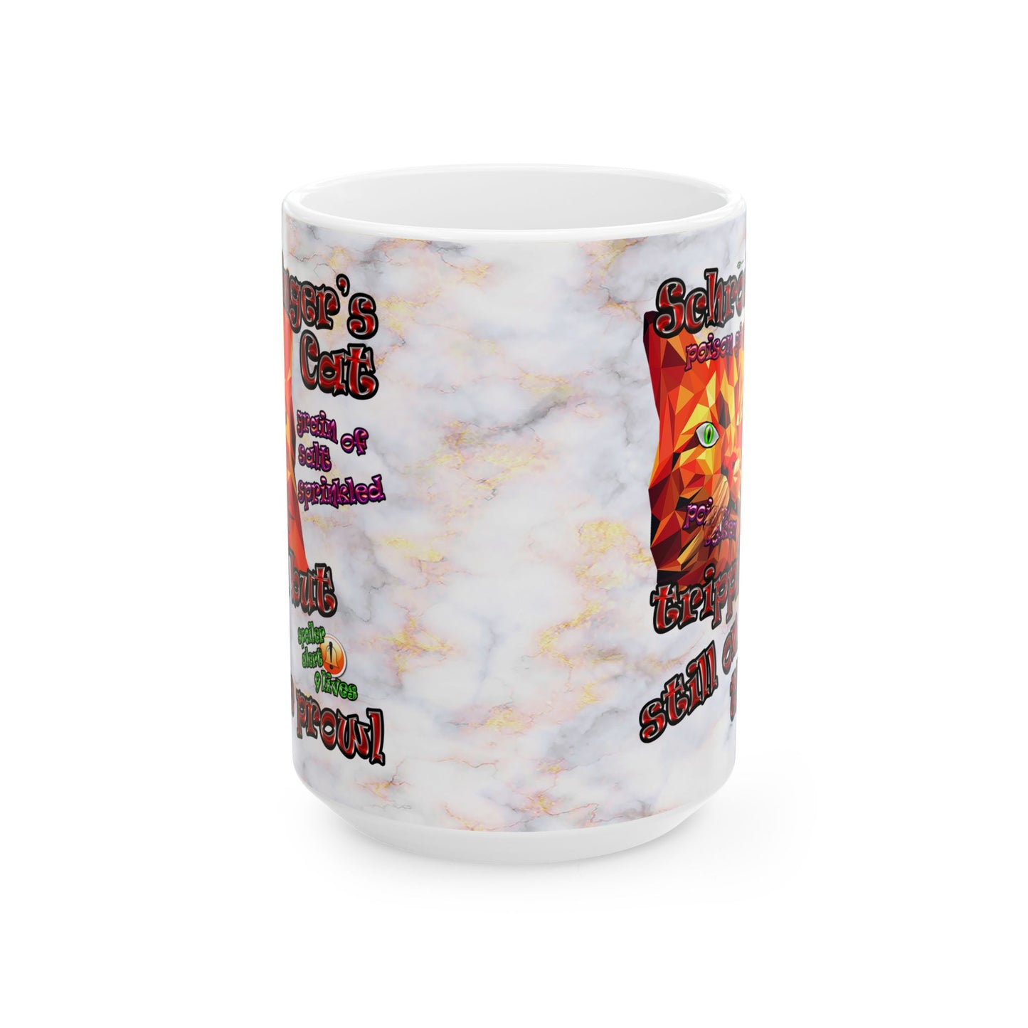 schrodinger's cat - White Mug (white marble)