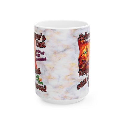 schrodinger's cat - White Mug (white marble)