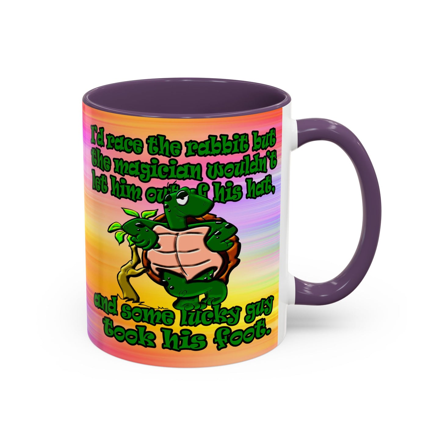 turtle race - Accent Mug (color blur)