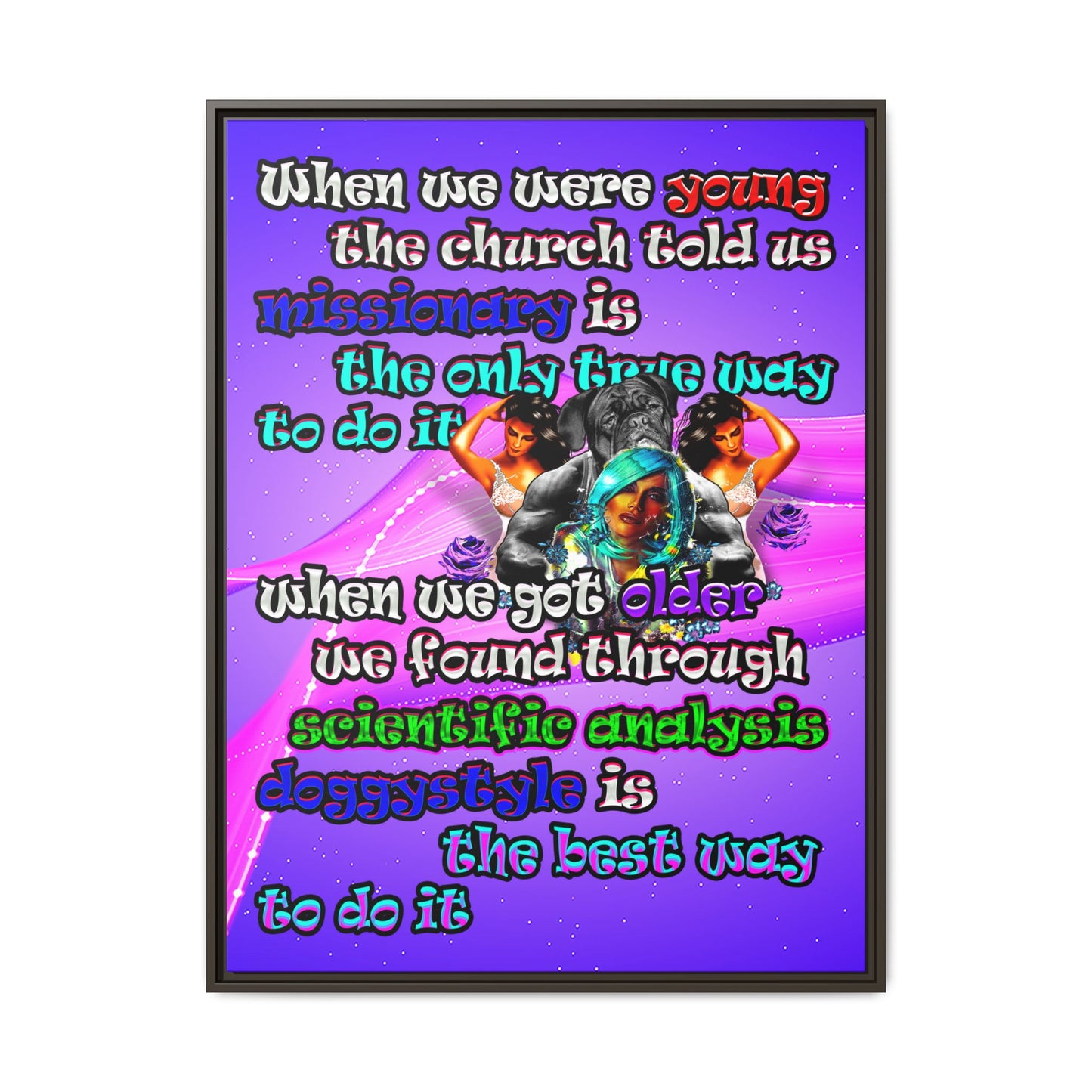 doggystyle - framed canvas art (purple-pink wave)