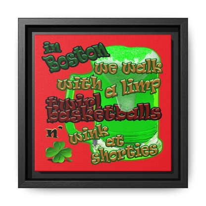 celtics logo - framed canvas art (red)