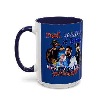 rw&b lives matter - Accent Mug (dark blue)
