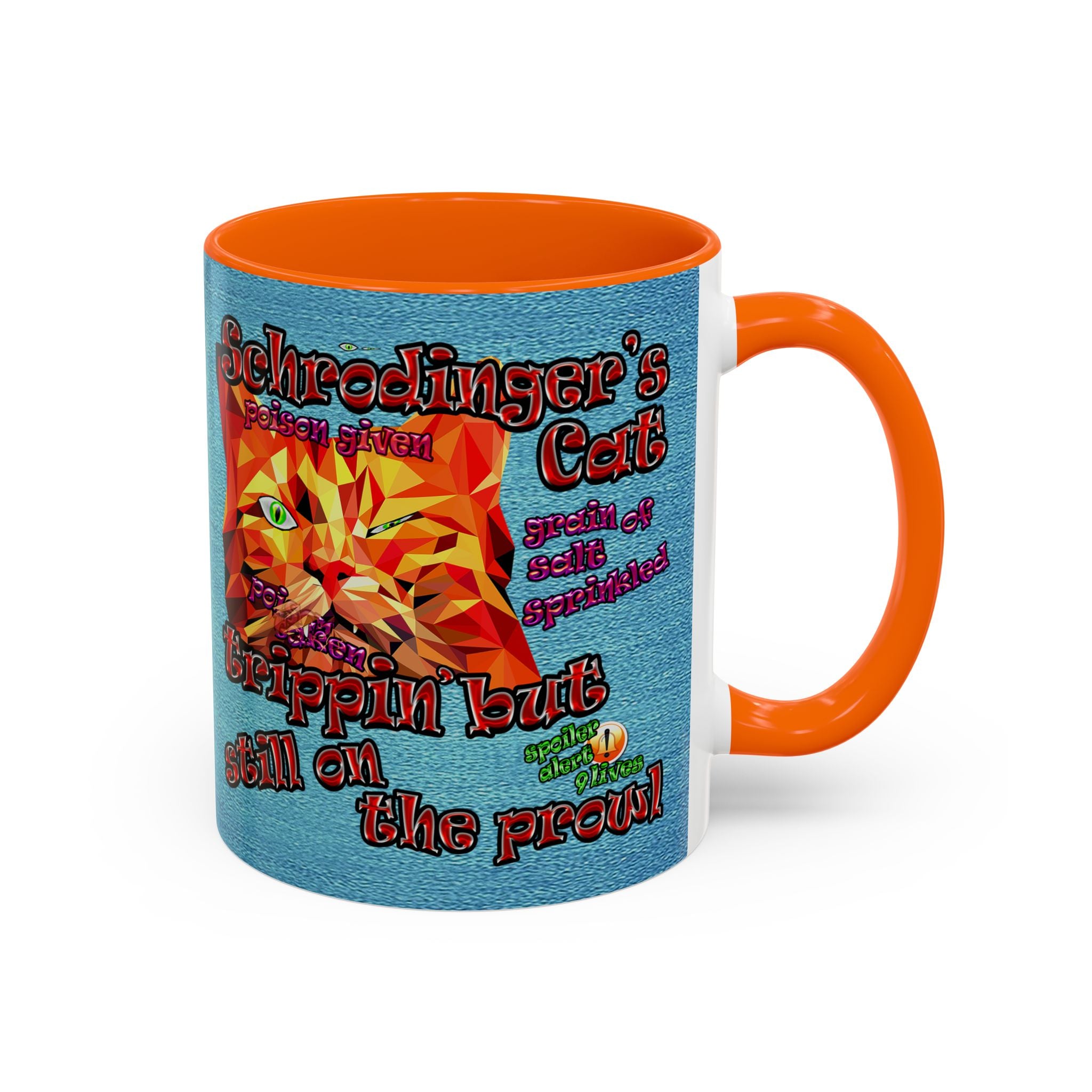schrodinger's cat - Accent Mug (faded blue)