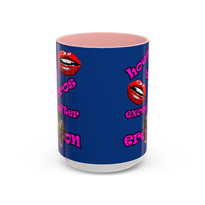 hoes b4 bros - Accent Mug (dark blue)