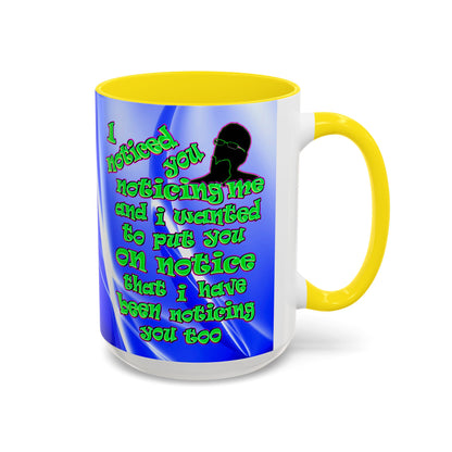 noticed you noticing - Accent Mug (blue-white wave)