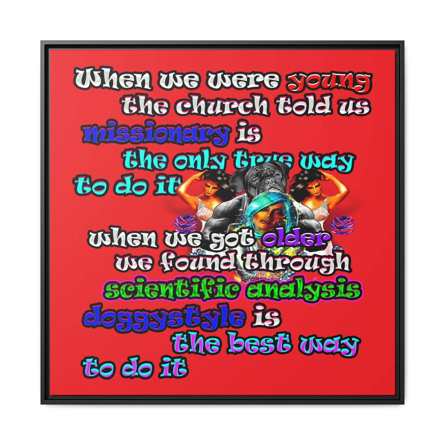 doggystyle - framed canvas art (red)